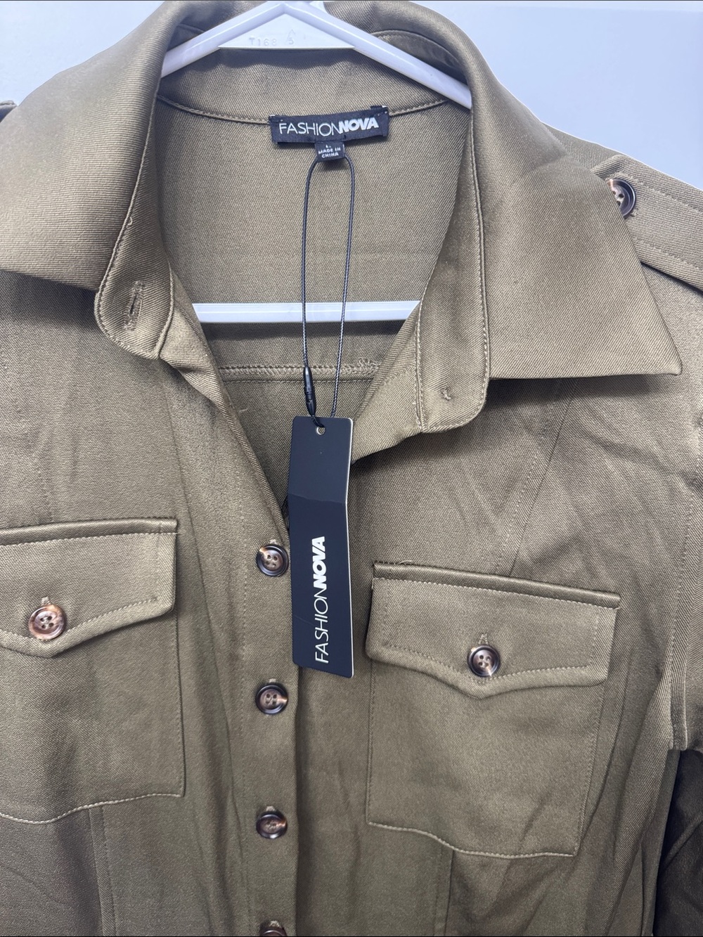 Fashion Nova Olive Green Utility Jumpsuit - Picture 2 of 4